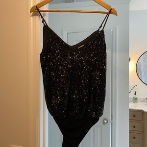 Black sequin body suit (Express)